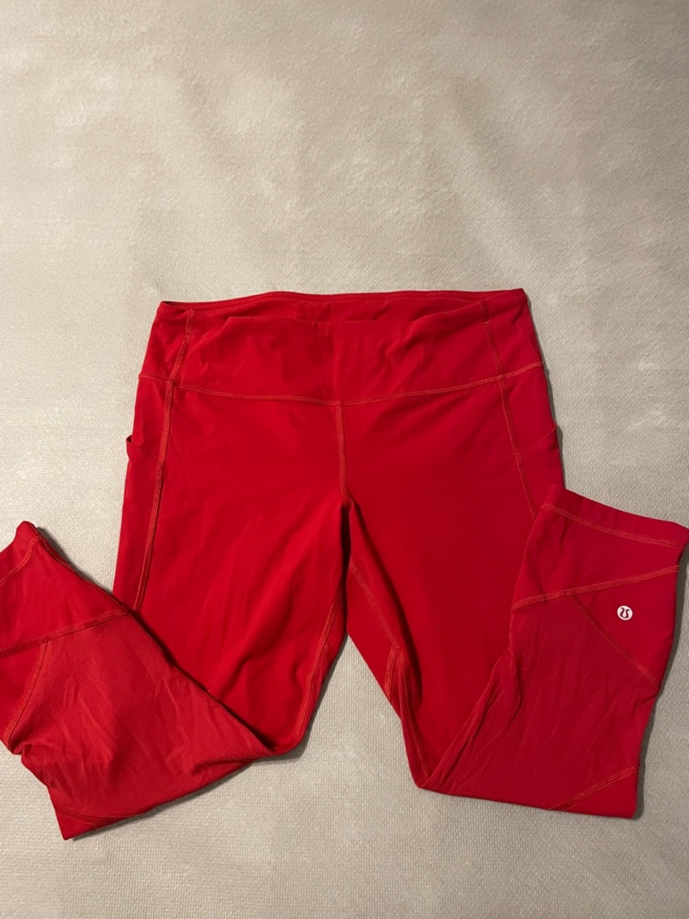 lululemon athletica Red Capri Leggings with Side Pockets